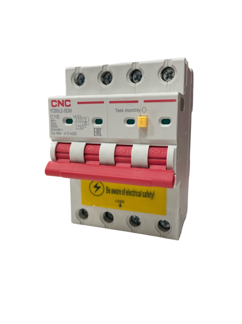 YCB9LE-80M 25А 4P 6кА 30мА B AC (электрон.)
