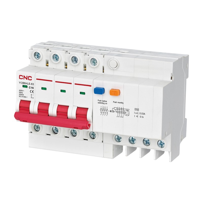 YCB6HLE-63 16А 3P+<wbr>N 4,5кА 30мА C AC (электрон.)