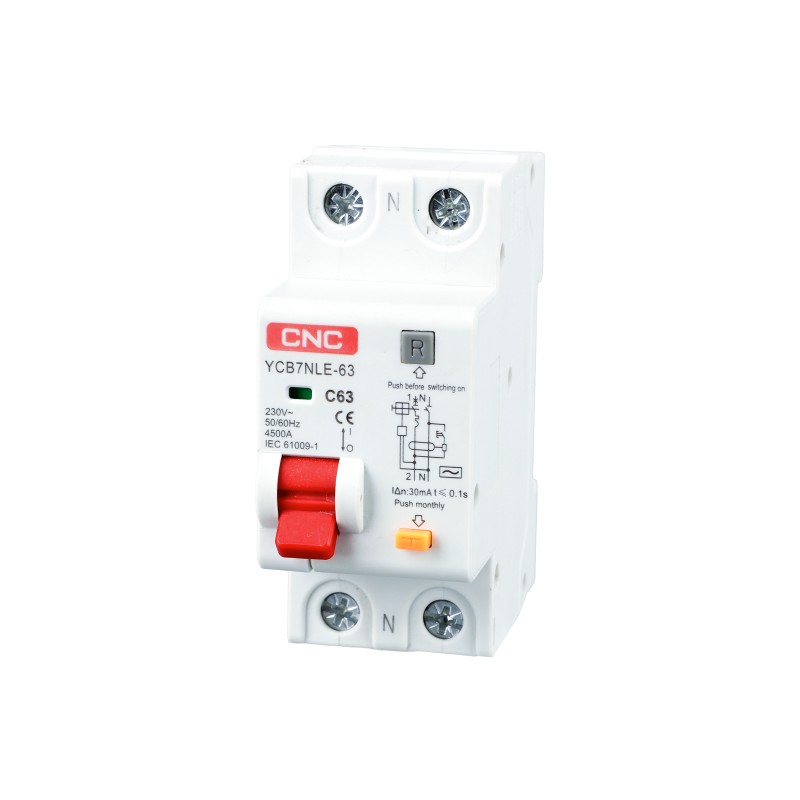 YCB7NLE-63 4A 1P+<wbr>N 4,5kA 100mA B AC