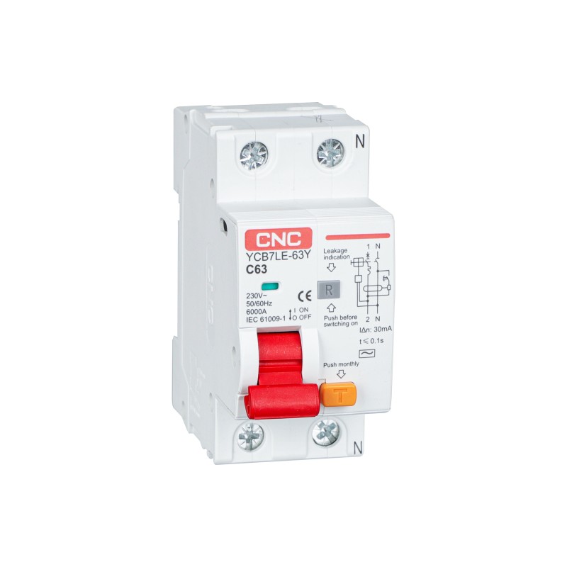 YCB7LE-63Y 20A 1P+<wbr>N 4,5kA 100mA D A
