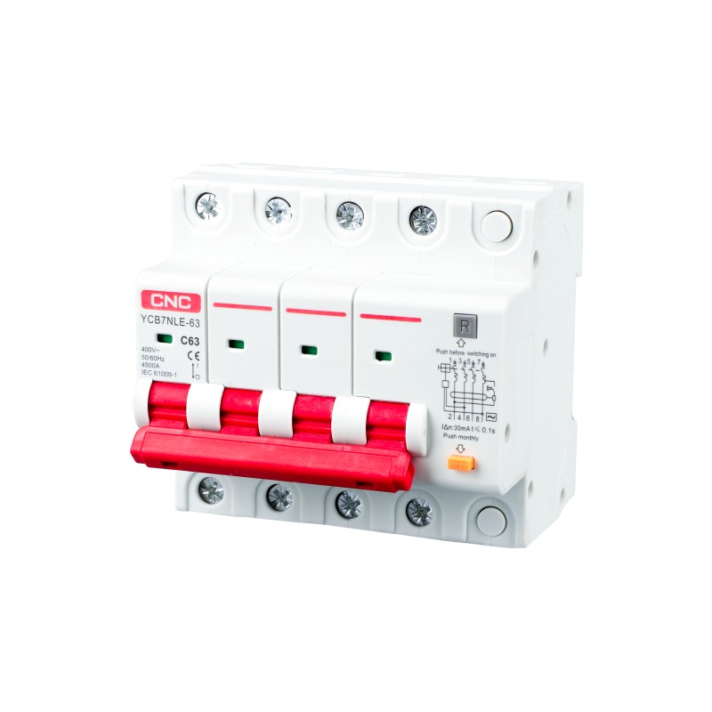 YCB7NLE-63 3A 4P 4,5kA 100mA B AC
