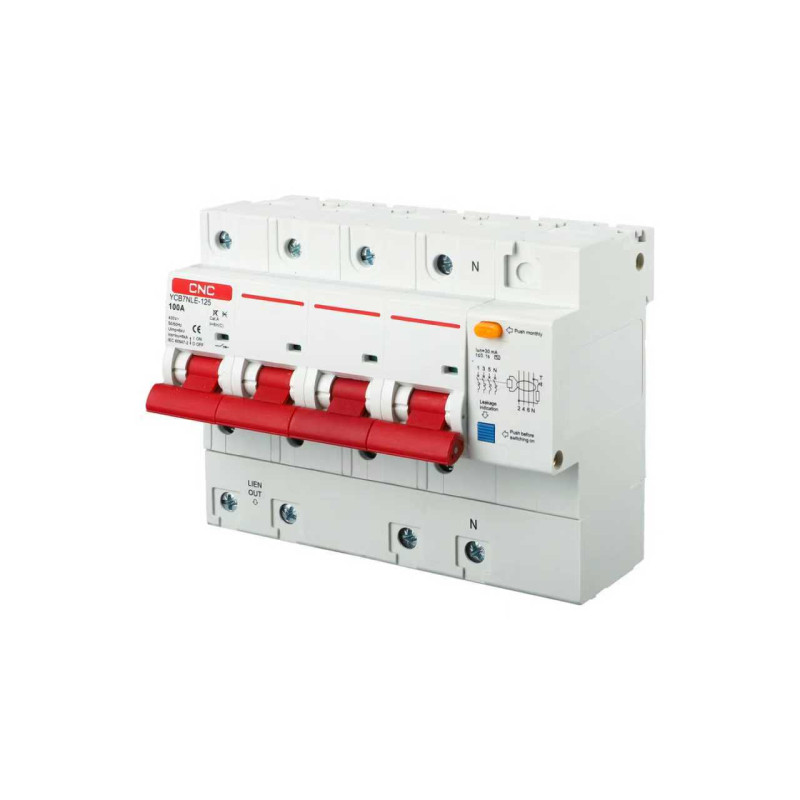 YCB7NLE-125 125A 3P+<wbr>N 6kA 30mA K AC