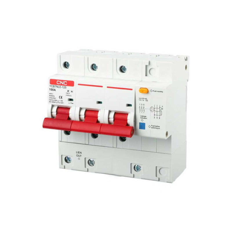 YCB7NLE-125 125A 3P 6kA 100mA K AC