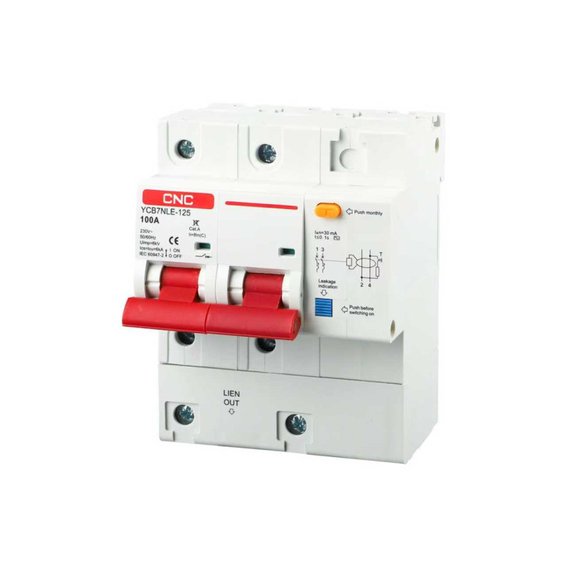 YCB7NLE-125 63A 2P 6kA 300mA K AC