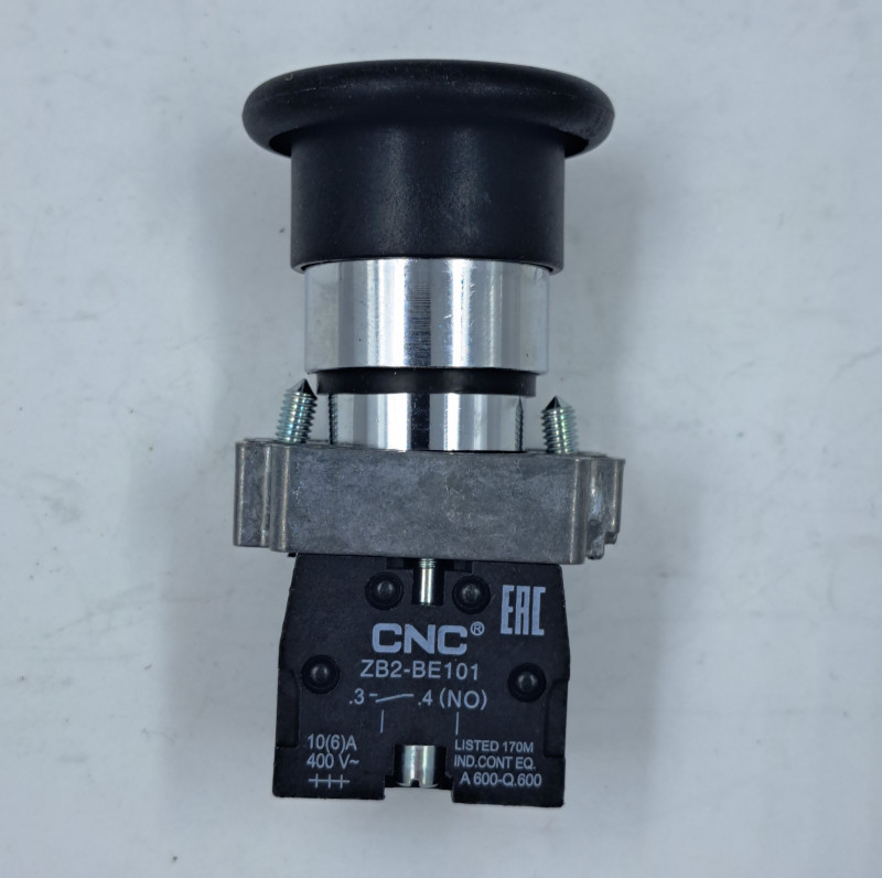 Грибовидная кнопка 40мм  LAY5-BCF21 черная IP65