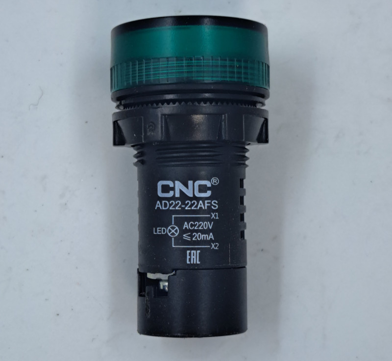 Индикатор AD22-22A FS G AC 220В зеленый IP65 