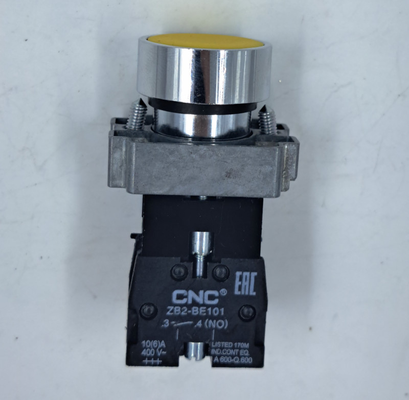 Кнопка с фиксацией LAY5-BZF51 желтая IP65 1НО, 1НЗ