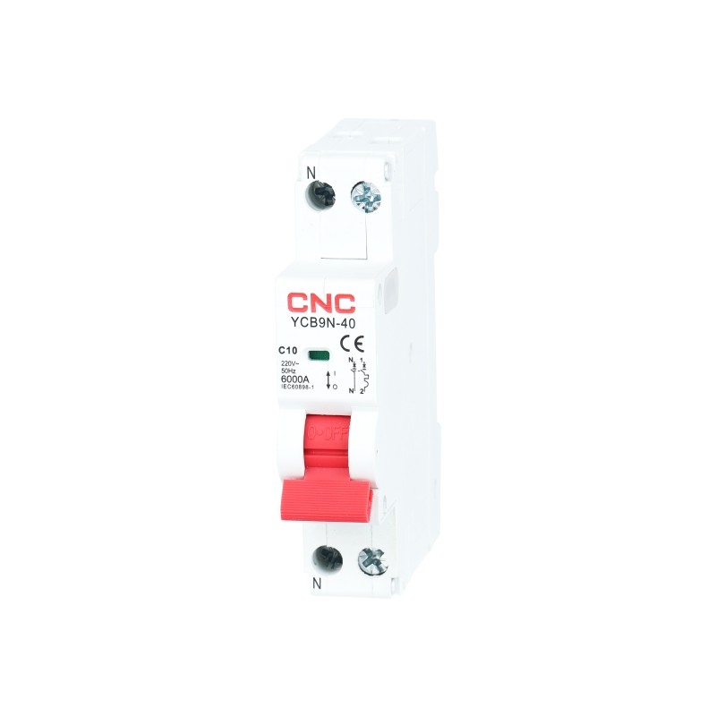 YCB9N-40 6А 1P+<wbr>N 6кА B компактный 18 мм ширина