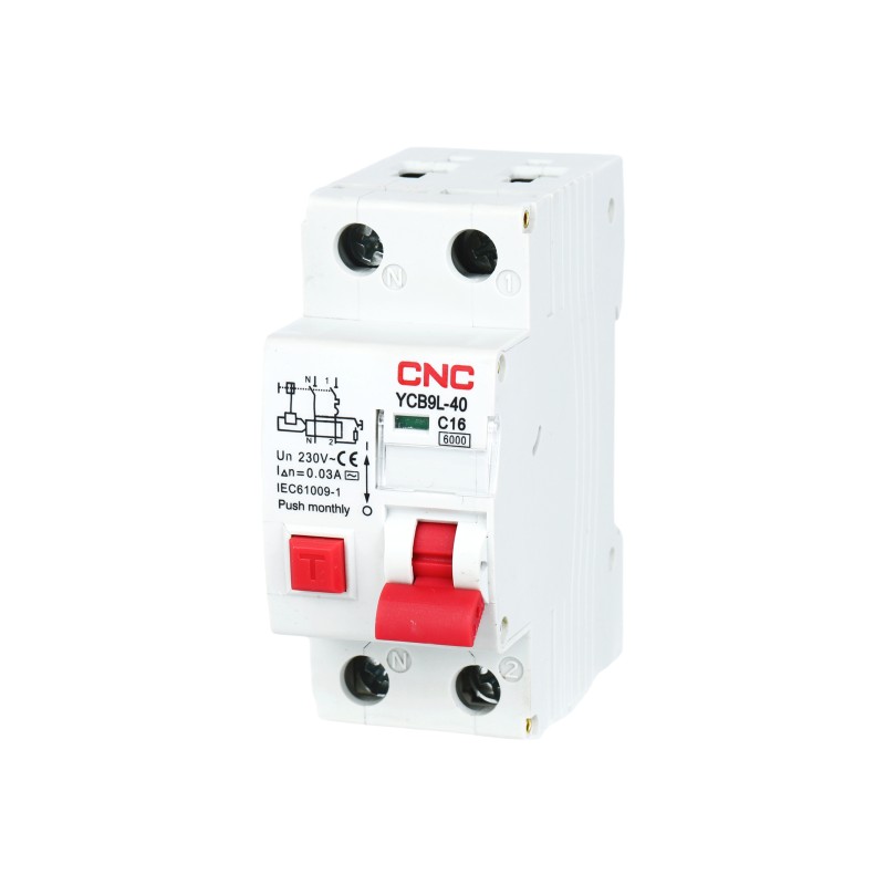 YCB9L-40 1P+<wbr>N 20А В тип AC 300мА 6кА (электрон.)